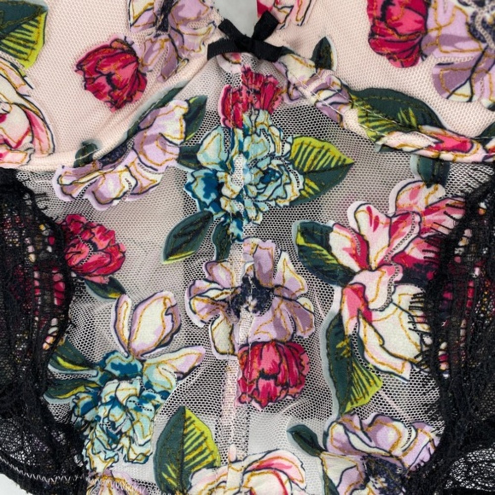 Victorias Secret Very Sexy Floral Lace Push-Up Bustier Top Corset 34C Multicolor - Picture 5 of 9